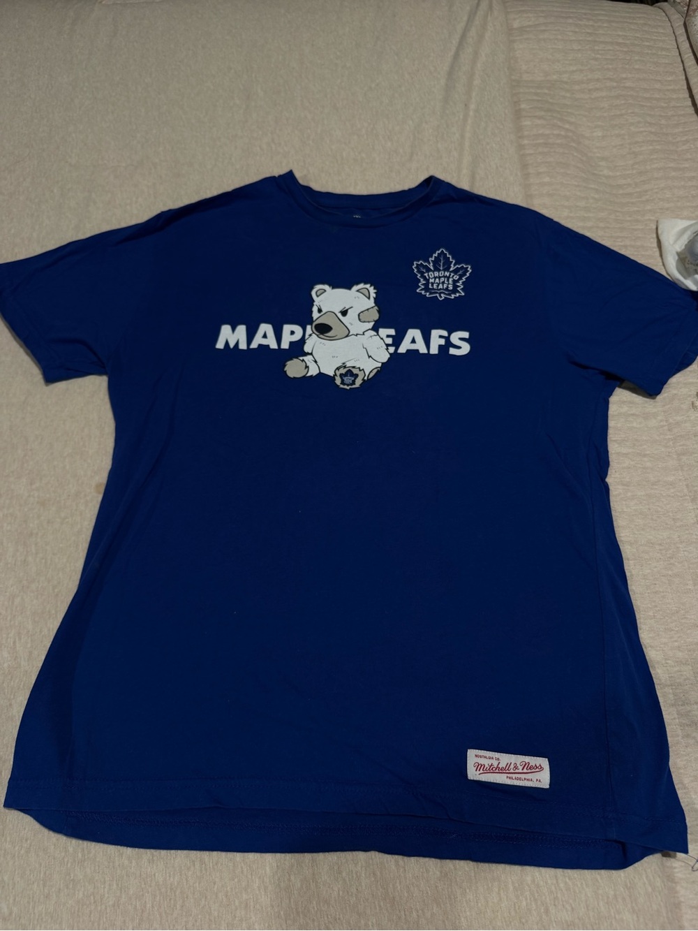 Mitchell & Ness Royal Blue Toronto Maple Leafs Kids T‑Shirt with Mascot